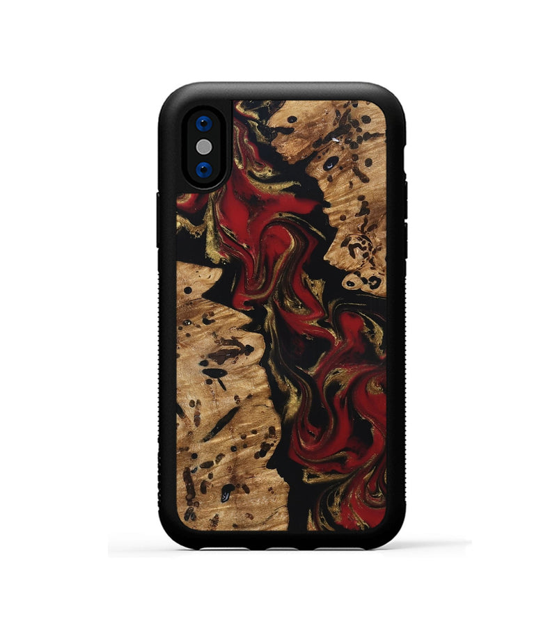 iPhone Xs Wood Phone Case - Katlin (Red, 831771)