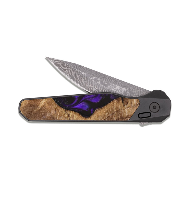EDC Dark Damascus Wood Pocket Knife - Ryder (Purple, 831772)