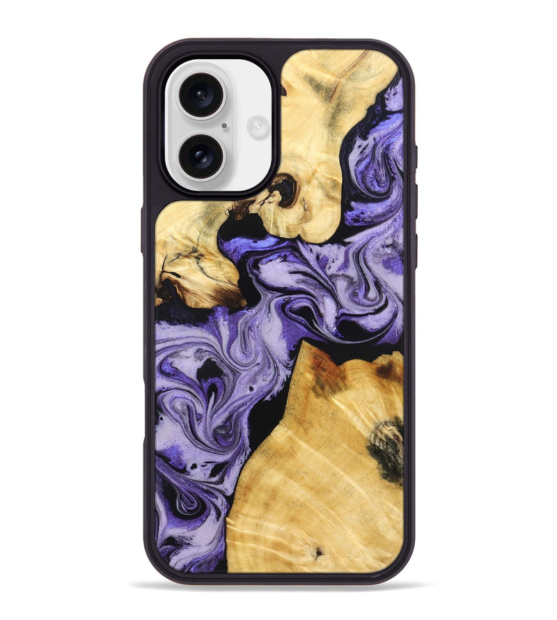 iPhone 16 Plus Wood Phone Case - Hakeem (Purple, 831773)