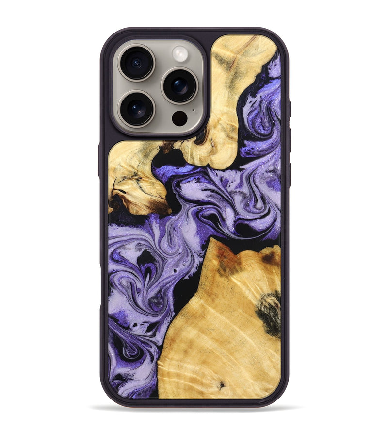 iPhone 16 Pro Max Wood Phone Case - Hakeem (Purple, 831773)