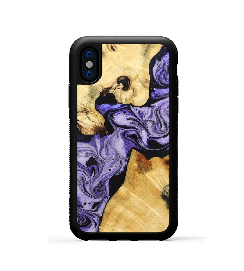 iPhone Xs Wood Phone Case - Hakeem (Purple, 831773)