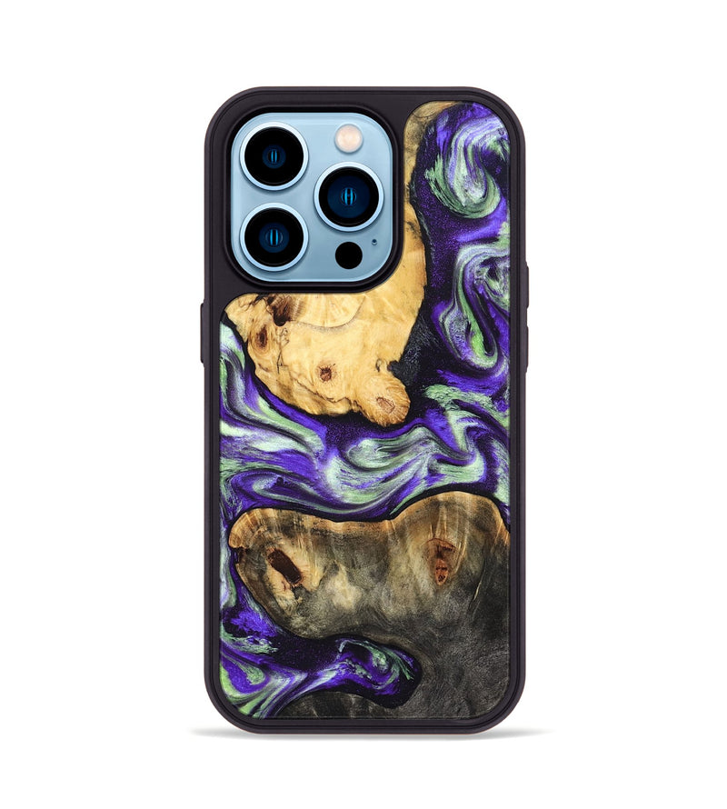 iPhone 14 Pro Wood Phone Case - Burt (Purple, 831774)