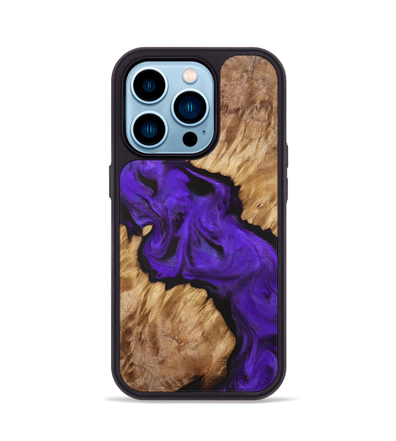 iPhone 14 Pro Wood Phone Case - Helene (Purple, 831777)