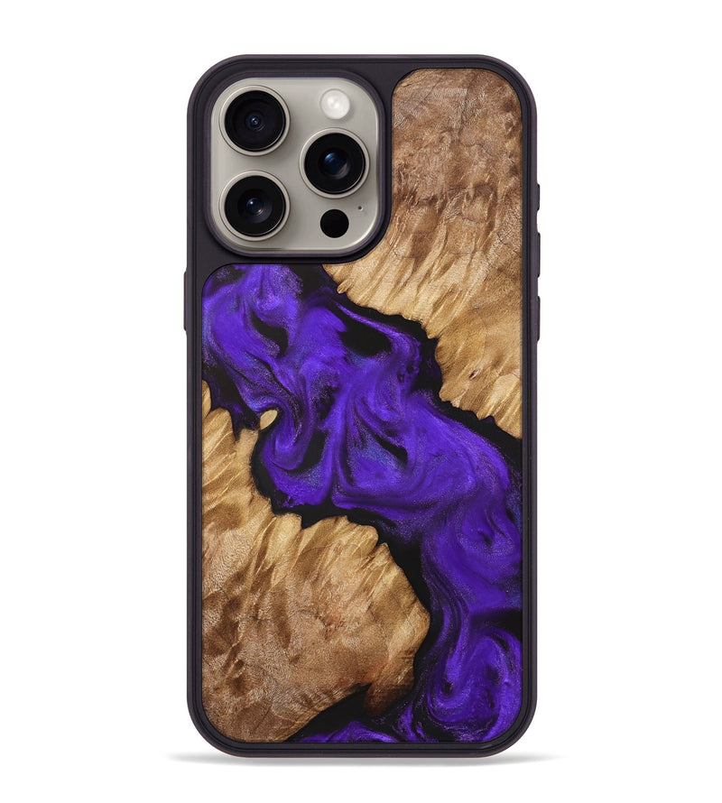 iPhone 15 Pro Max Wood Phone Case - Helene (Purple, 831777)