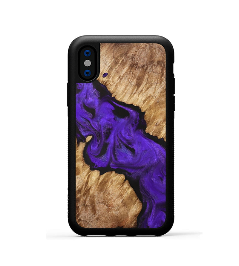 iPhone Xs Wood Phone Case - Helene (Purple, 831777)