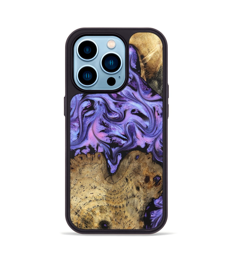 iPhone 14 Pro Wood Phone Case - Deloris (Purple, 831778)