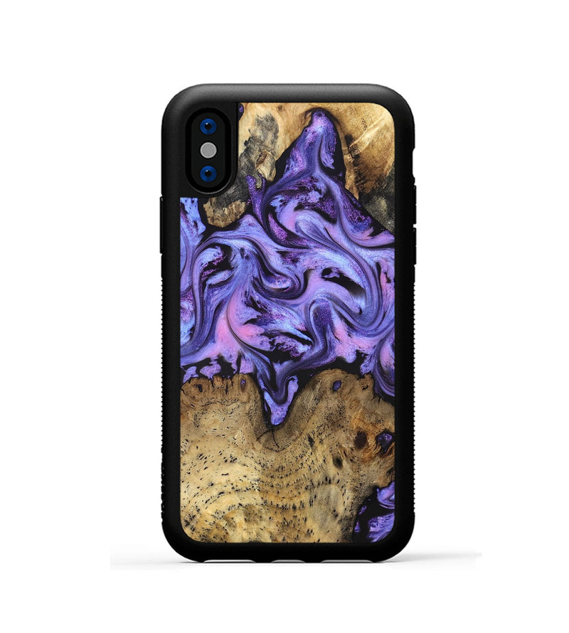 iPhone Xs Wood Phone Case - Deloris (Purple, 831778)