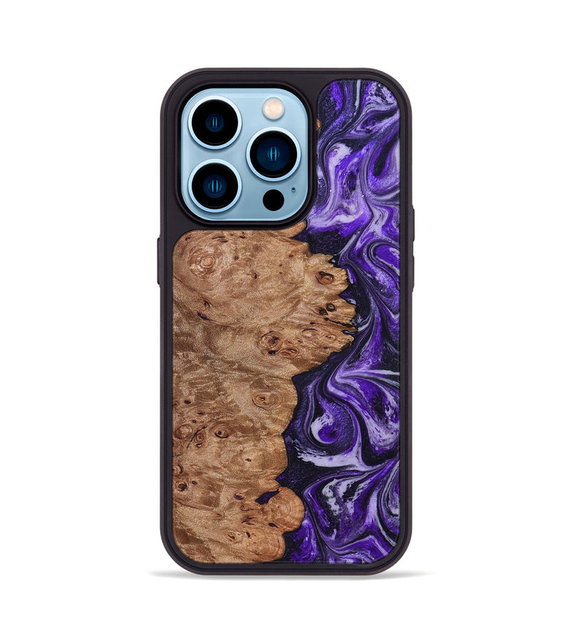 iPhone 14 Pro Wood Phone Case - Oma (Purple, 831779)