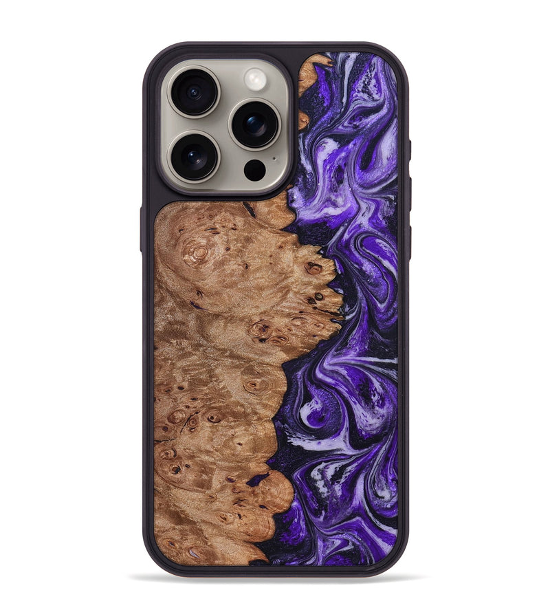 iPhone 15 Pro Max Wood Phone Case - Oma (Purple, 831779)