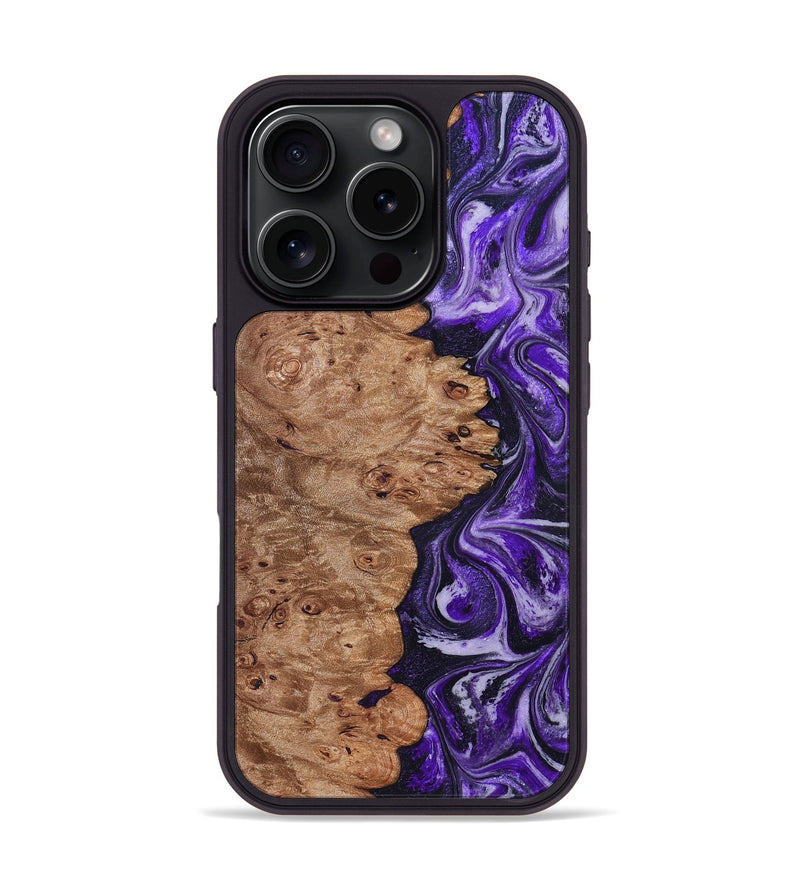 iPhone 16 Pro Wood Phone Case - Oma (Purple, 831779)