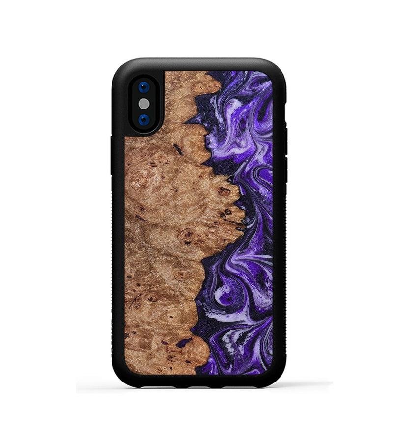 iPhone Xs Wood Phone Case - Oma (Purple, 831779)