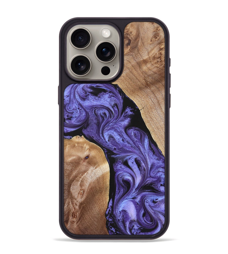 iPhone 15 Pro Max Wood Phone Case - Aric (Purple, 831781)