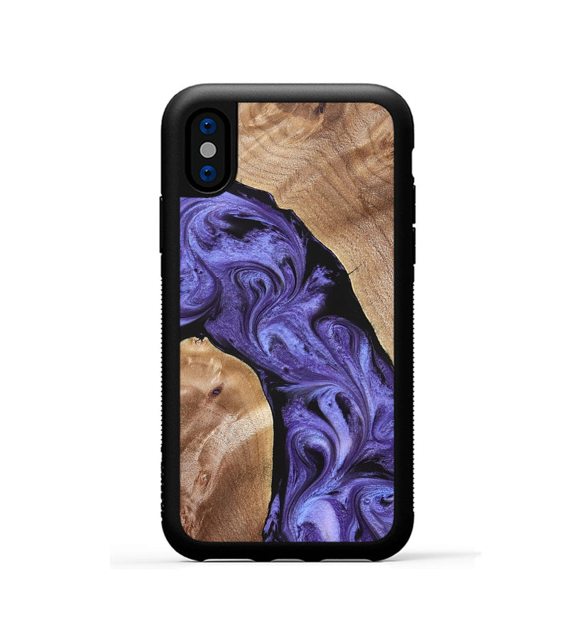 iPhone Xs Wood Phone Case - Aric (Purple, 831781)