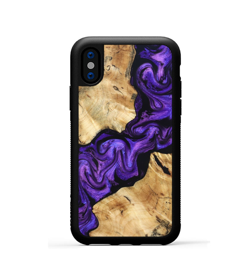iPhone Xs Wood Phone Case - Lucian (Purple, 831783)