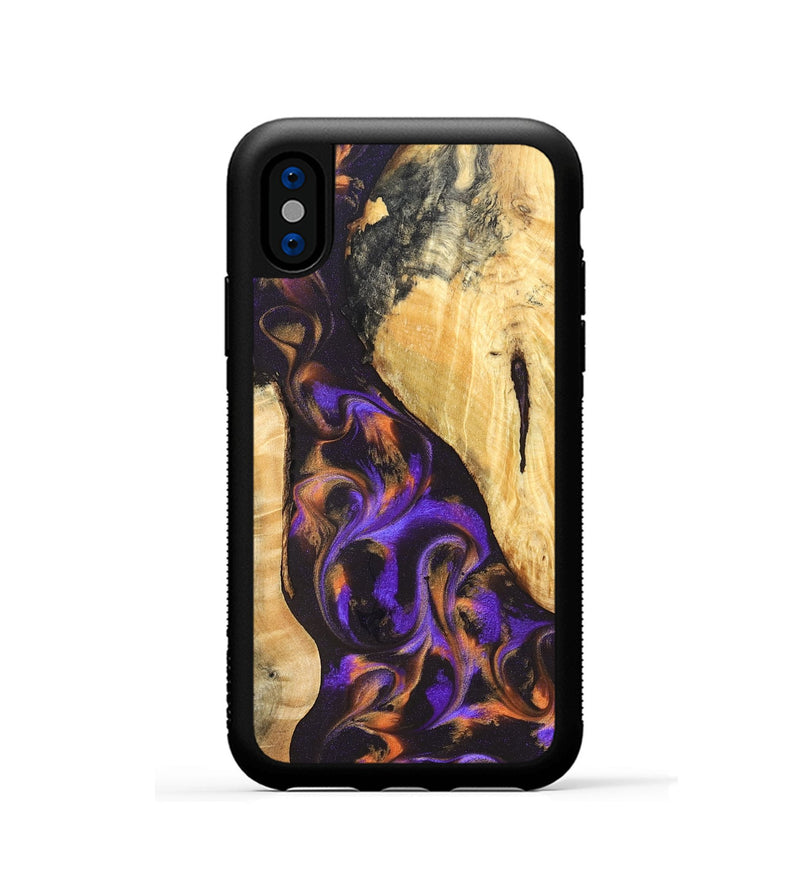 iPhone Xs Wood Phone Case - Orrin (Purple, 831785)