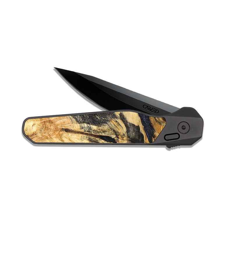 EDC Dark Slate Wood Pocket Knife - Zhane (Wood Burl, 831787)