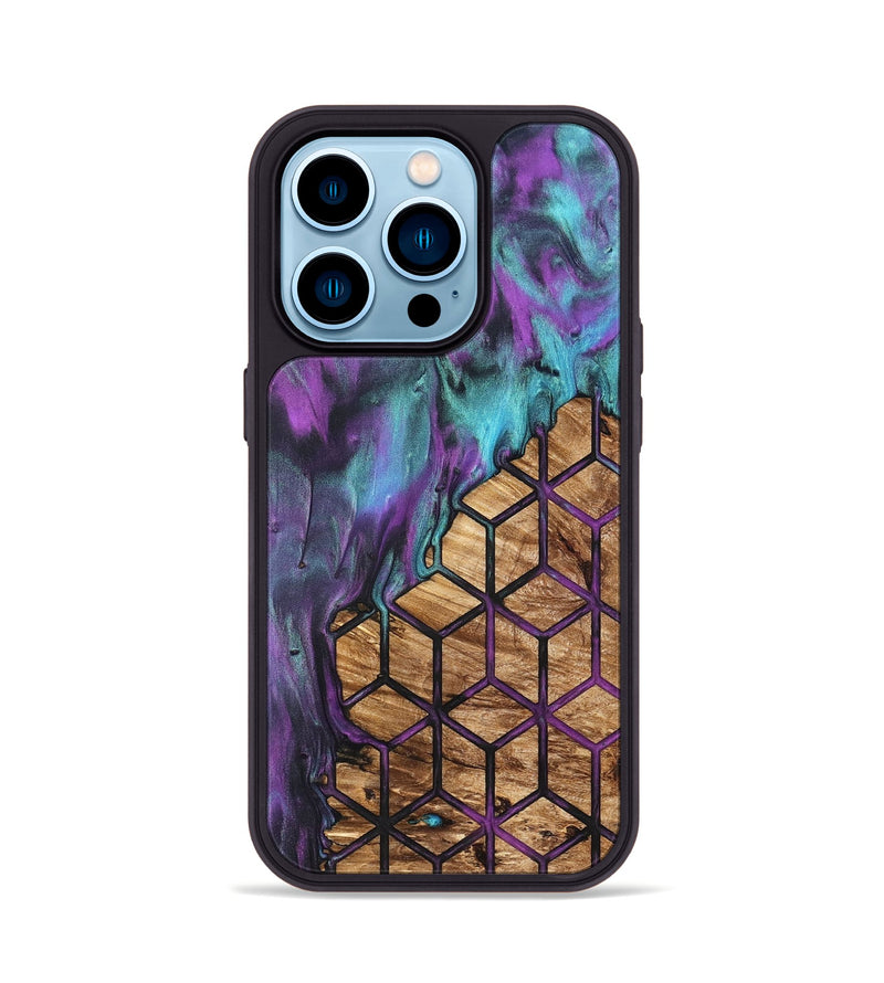 iPhone 14 Pro Wood Phone Case - Heath (Pattern, 831792)