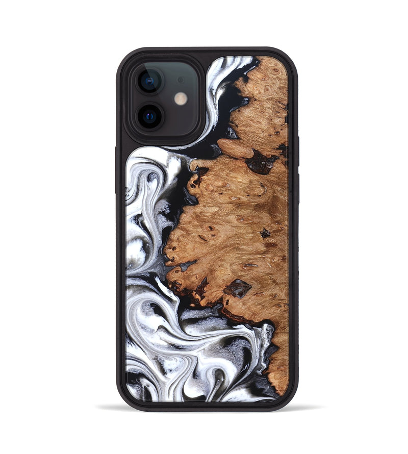 iPhone 12 Wood Phone Case - Norman (Black & White, 831798)