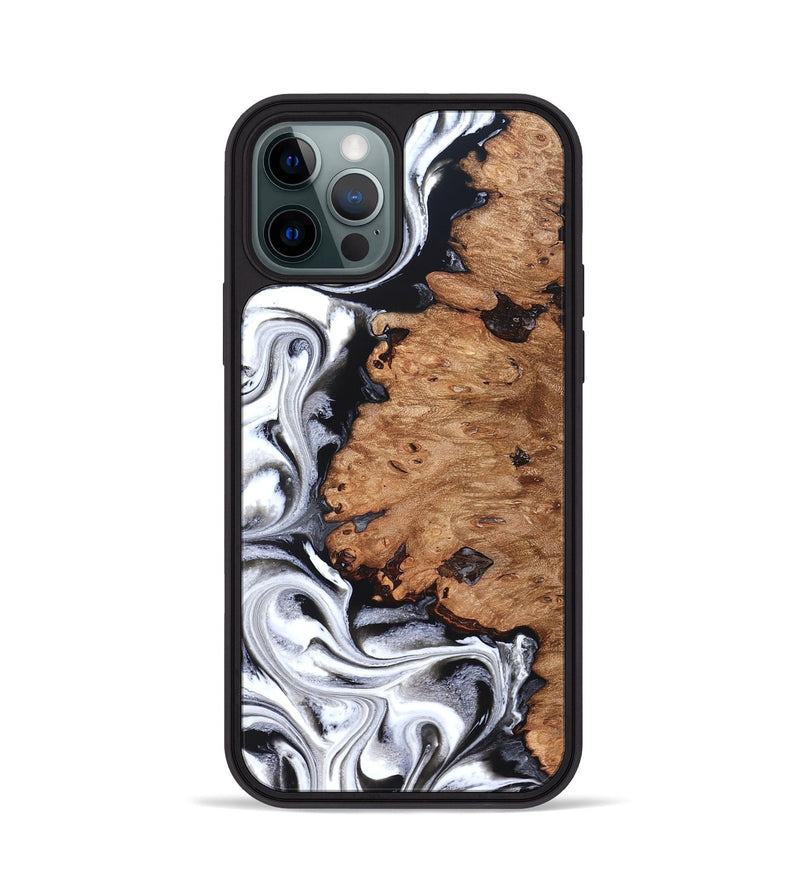 iPhone 12 Pro Wood Phone Case - Norman (Black & White, 831798)