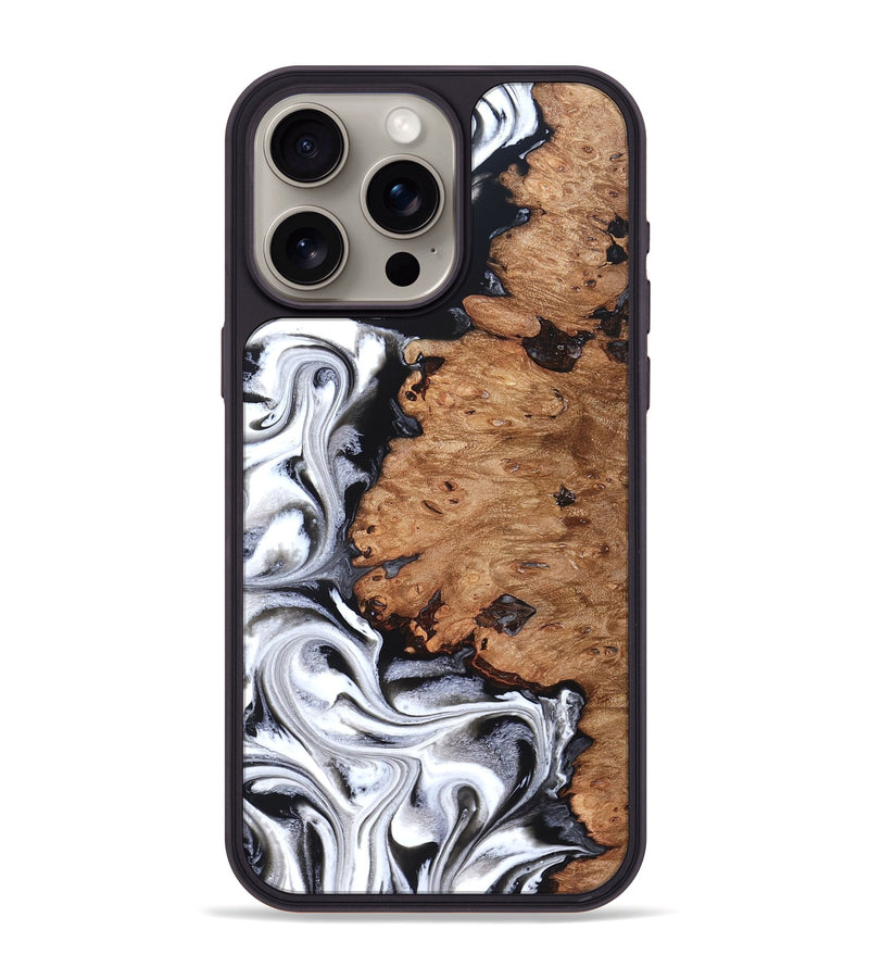 iPhone 15 Pro Max Wood Phone Case - Norman (Black & White, 831798)