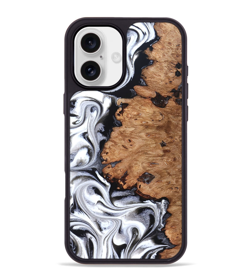 iPhone 16 Plus Wood Phone Case - Norman (Black & White, 831798)