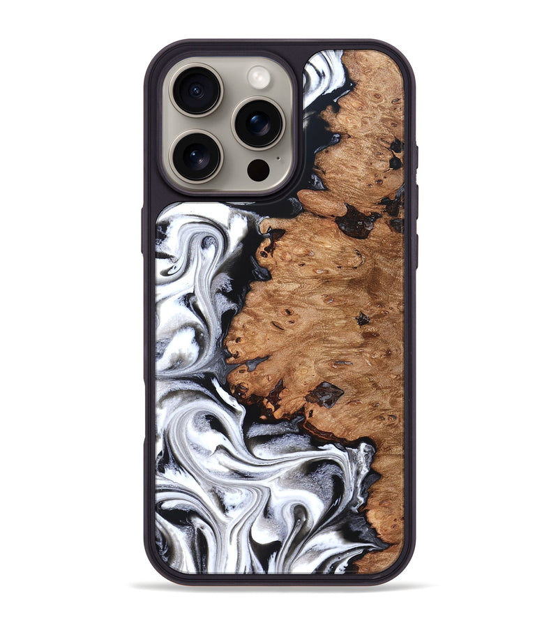 iPhone 16 Pro Max Wood Phone Case - Norman (Black & White, 831798)