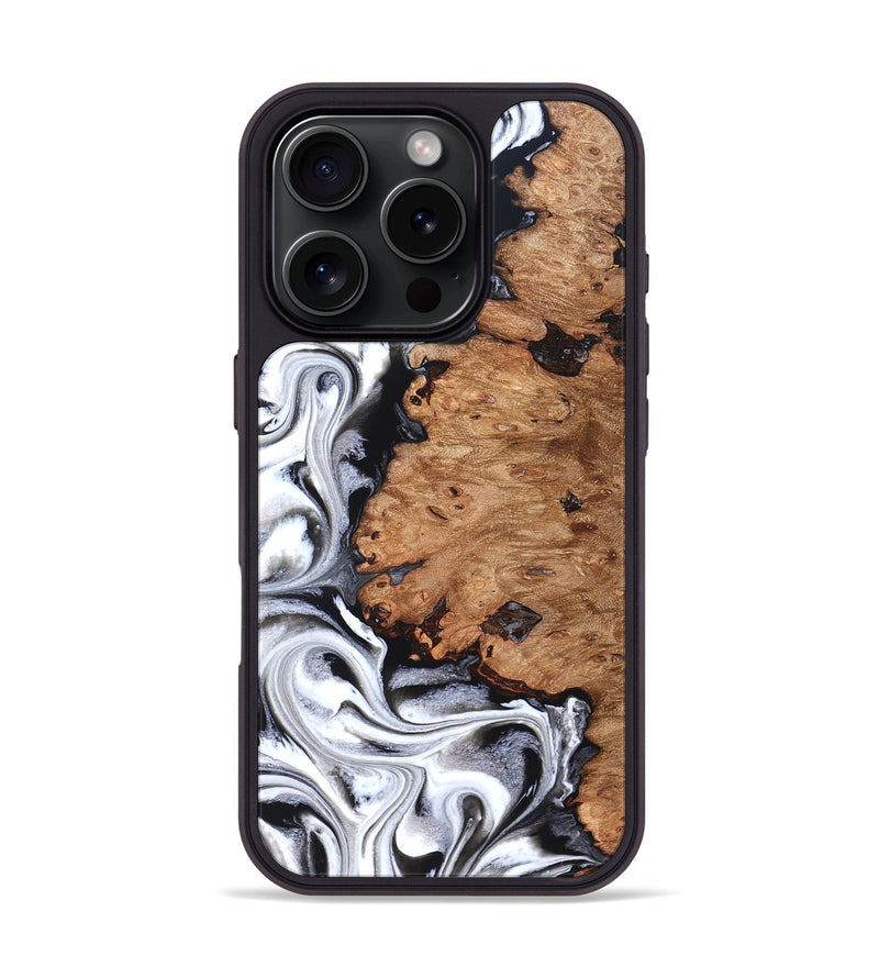 iPhone 16 Pro Wood Phone Case - Norman (Black & White, 831798)