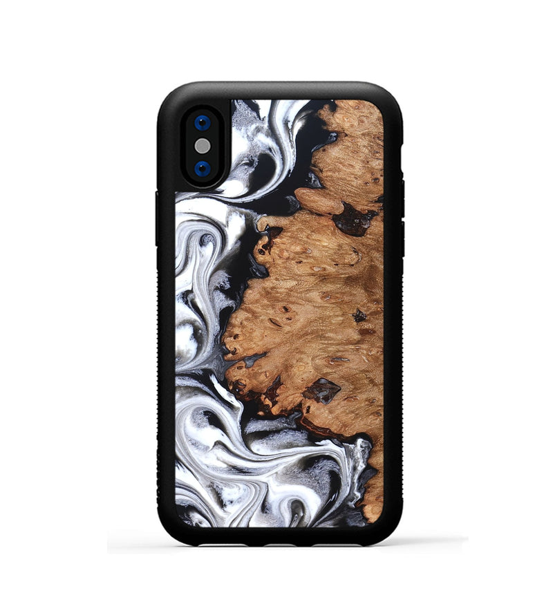 iPhone Xs Wood Phone Case - Norman (Black & White, 831798)