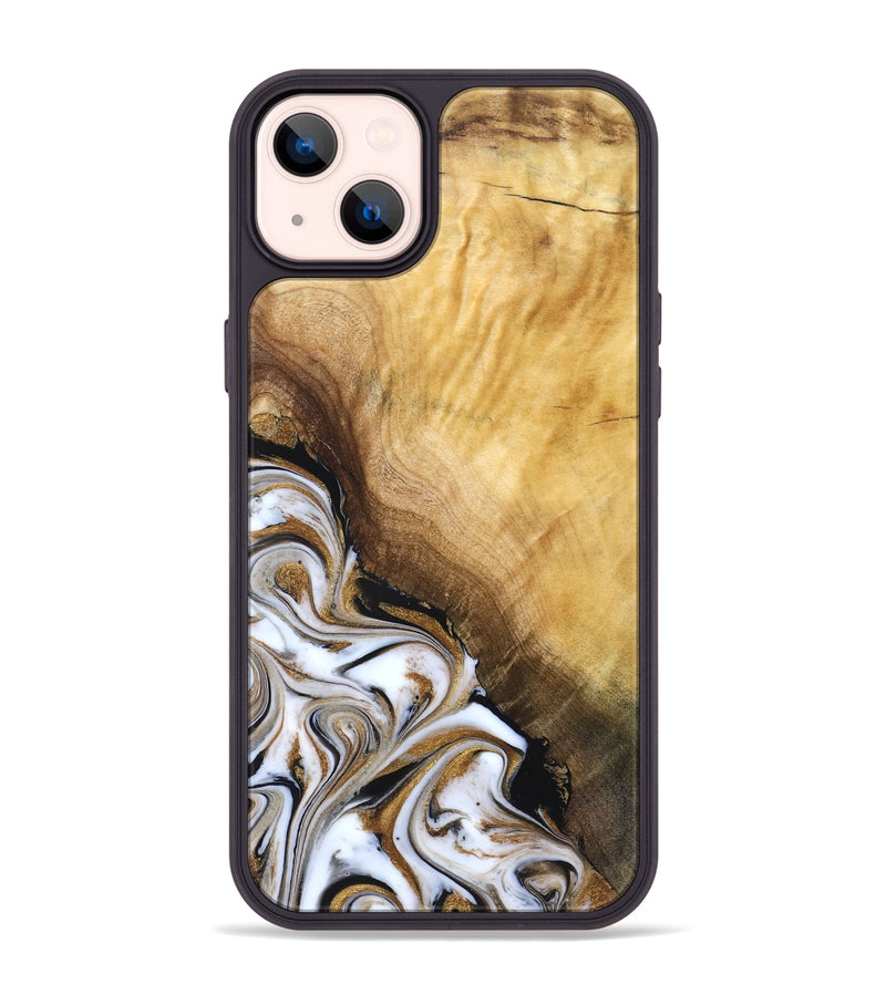 iPhone 14 Plus Wood Phone Case - Carlie (Teal & Gold, 831799)