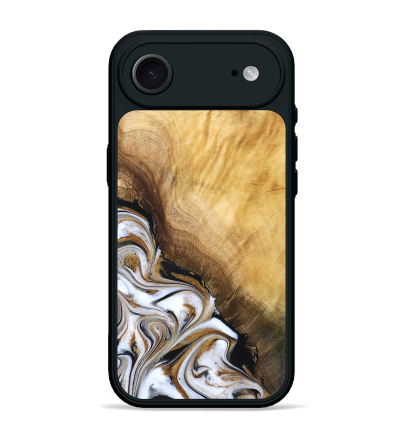 iPhone 17 Air Wood Phone Case - Carlie (Teal & Gold, 831799)