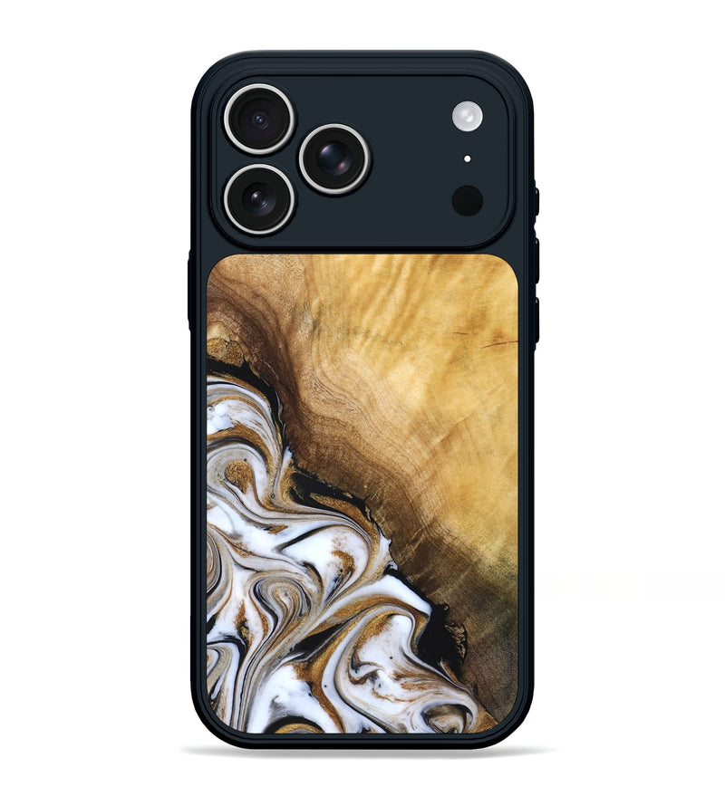 iPhone 17 Pro Max Wood Phone Case - Carlie (Teal & Gold, 831799)