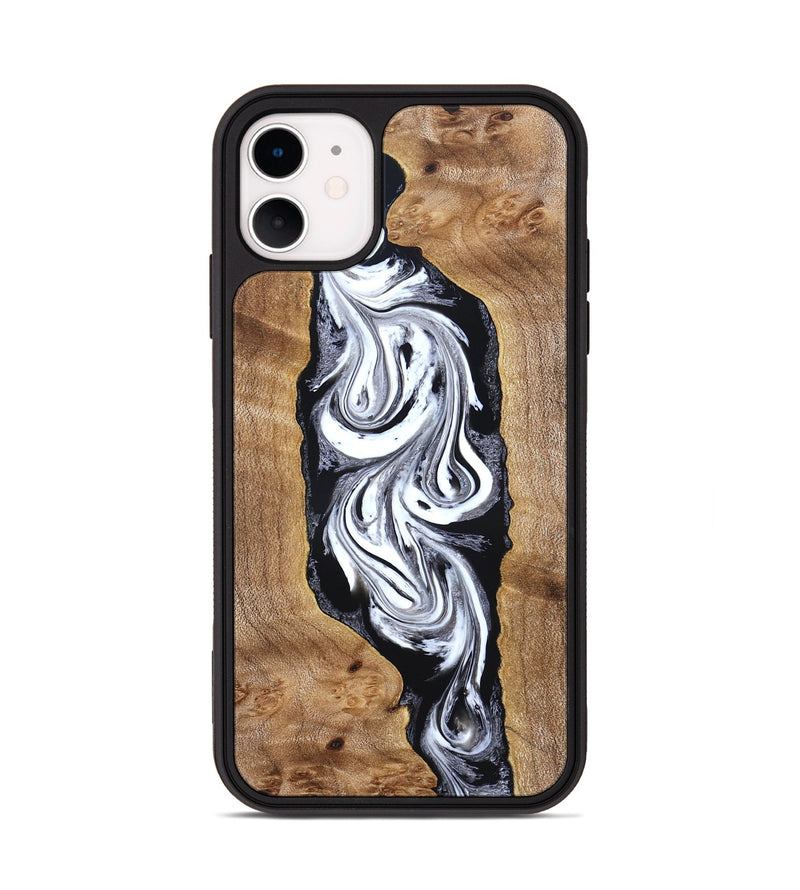 iPhone 11 Wood Phone Case - Jerold (Black & White, 831800)