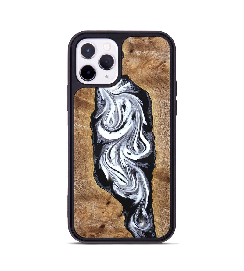 iPhone 11 Pro Wood Phone Case - Jerold (Black & White, 831800)