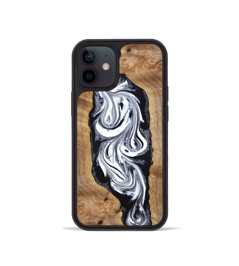 iPhone 12 mini Wood Phone Case - Jerold (Black & White, 831800)
