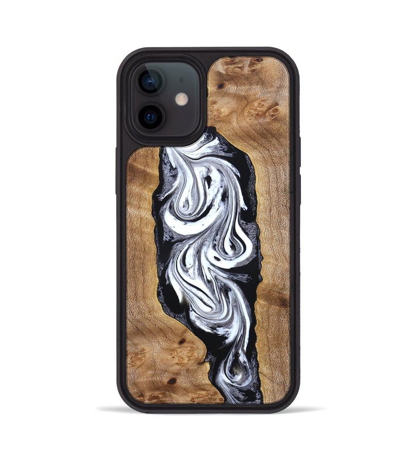 iPhone 12 Wood Phone Case - Jerold (Black & White, 831800)