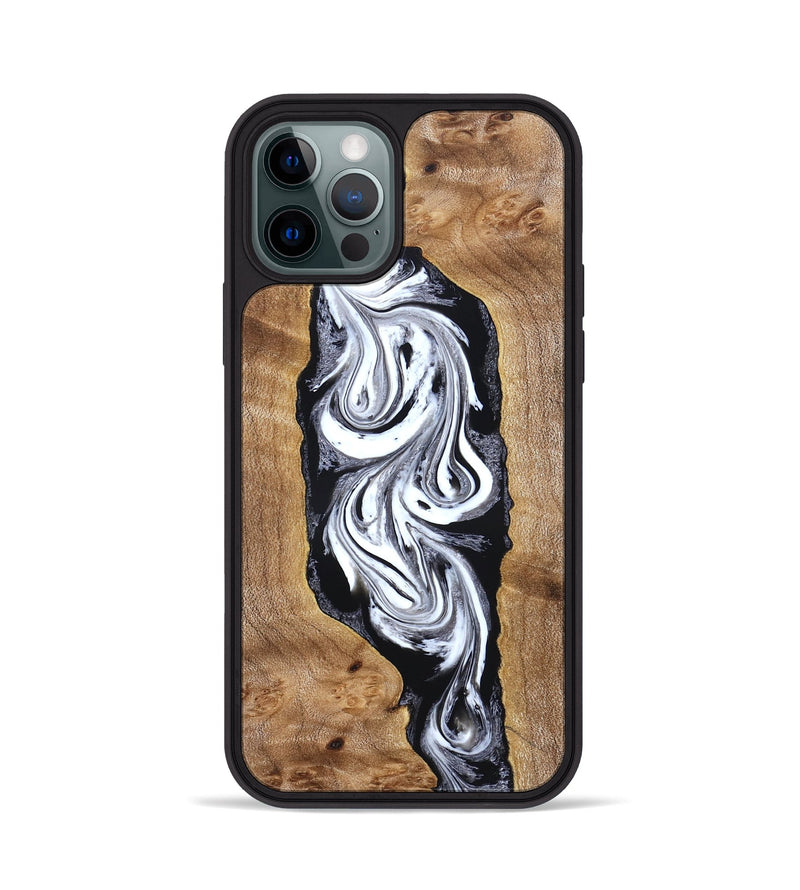 iPhone 12 Pro Wood Phone Case - Jerold (Black & White, 831800)