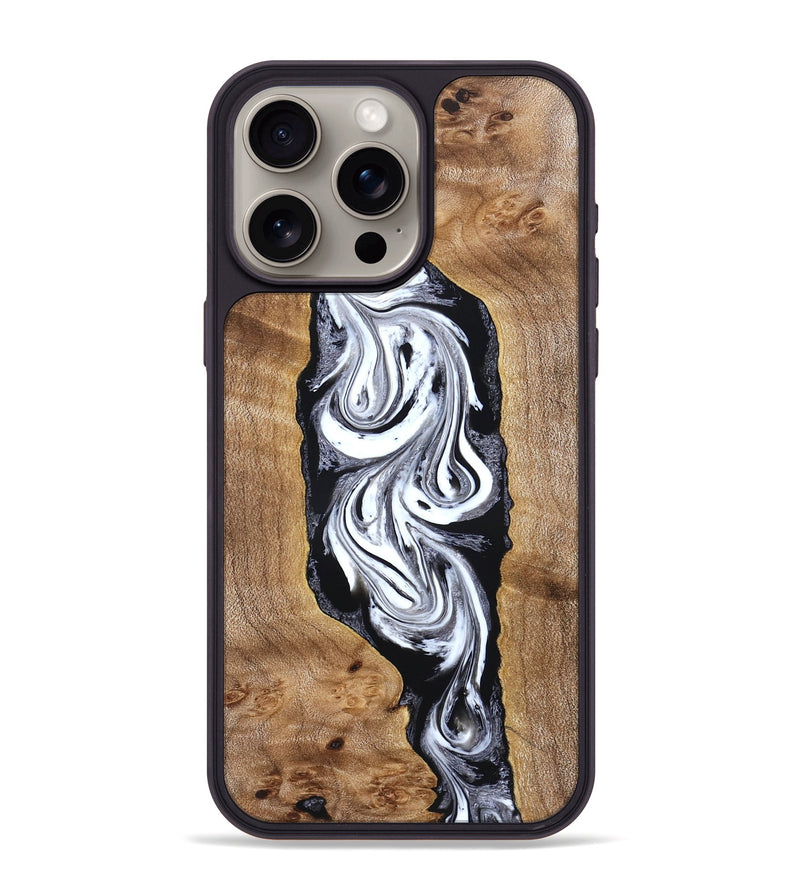 iPhone 15 Pro Max Wood Phone Case - Jerold (Black & White, 831800)