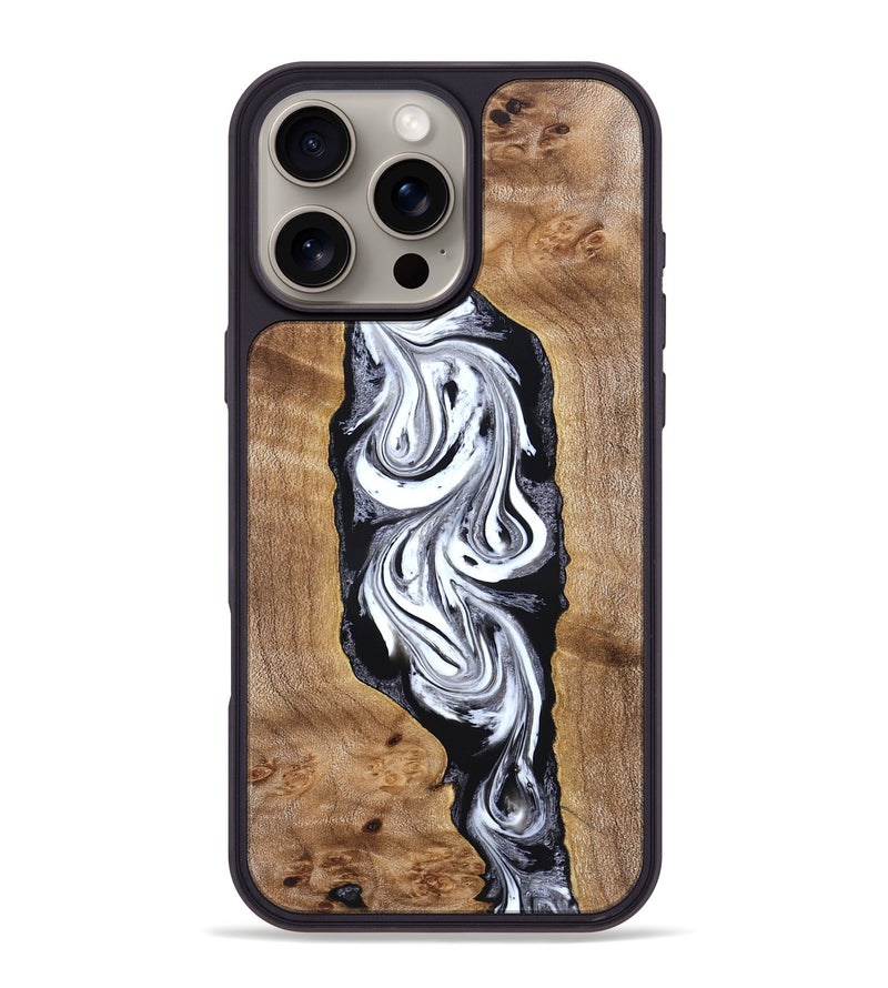 iPhone 16 Pro Max Wood Phone Case - Jerold (Black & White, 831800)