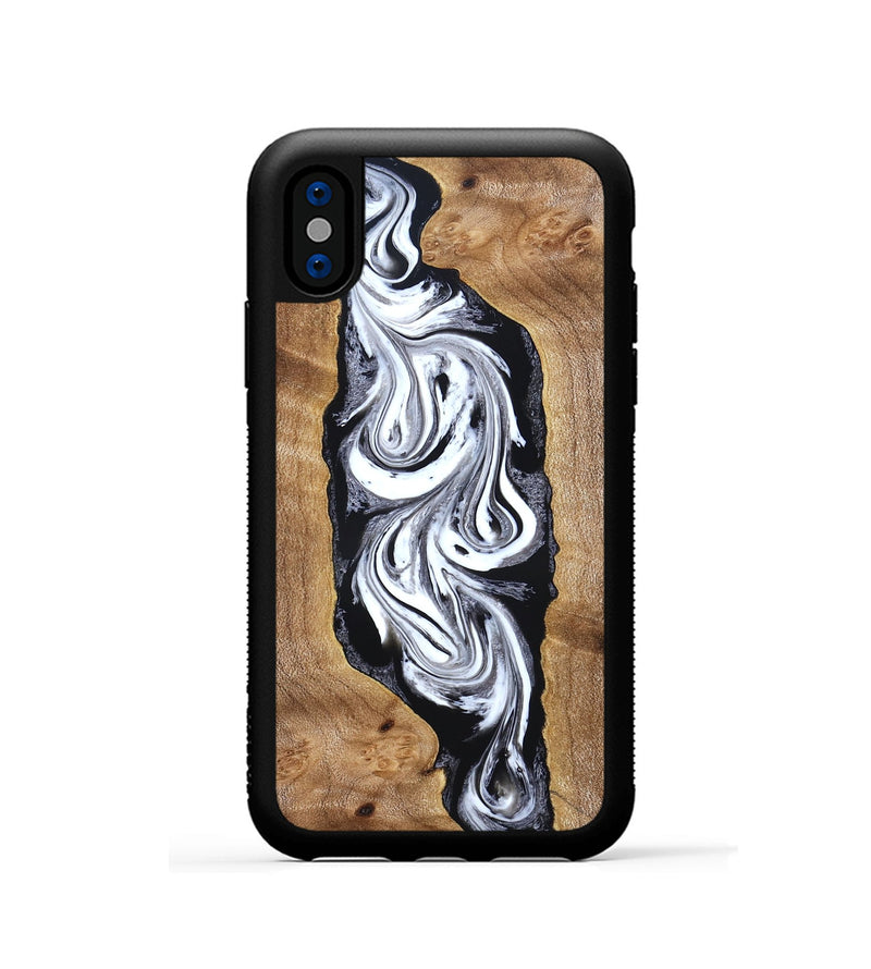 iPhone Xs Wood Phone Case - Jerold (Black & White, 831800)