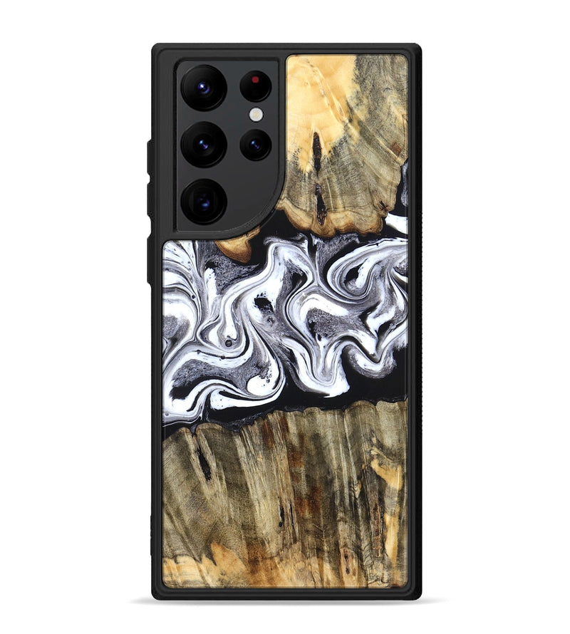 Galaxy S22 Ultra Wood Phone Case - Camren (Black & White, 831801)