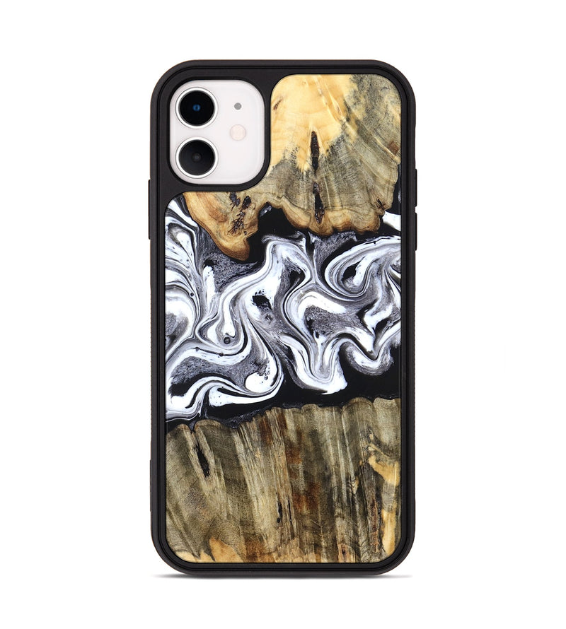 iPhone 11 Wood Phone Case - Camren (Black & White, 831801)