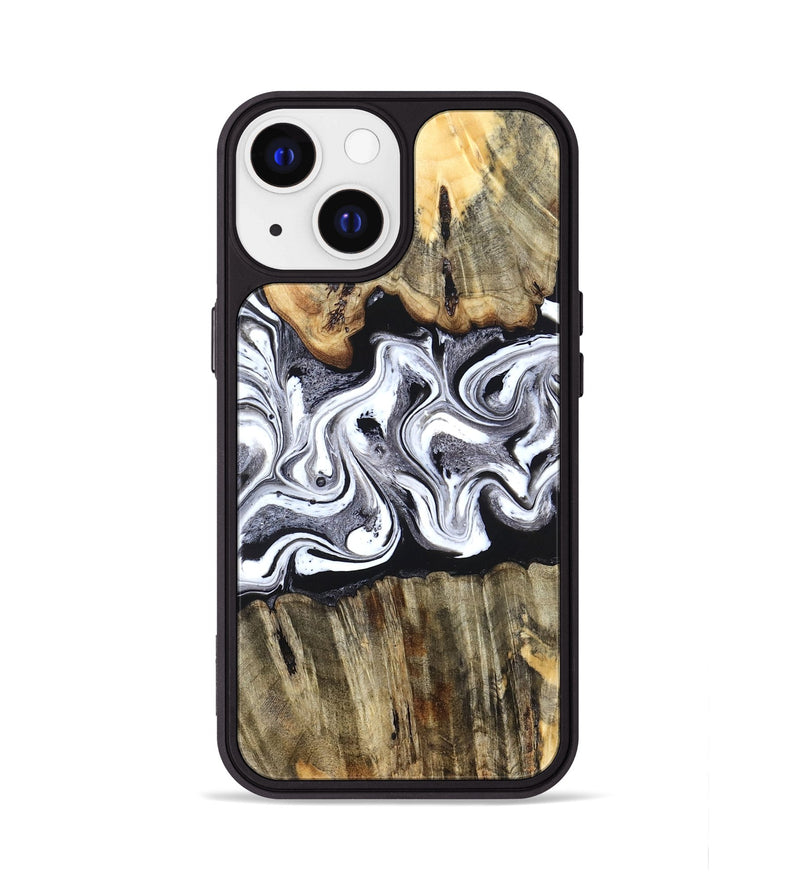 iPhone 13 Wood Phone Case - Camren (Black & White, 831801)
