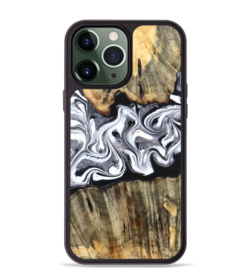 iPhone 13 Pro Max Wood Phone Case - Camren (Black & White, 831801)