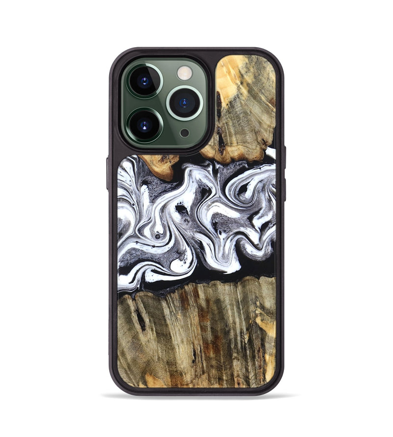 iPhone 13 Pro Wood Phone Case - Camren (Black & White, 831801)