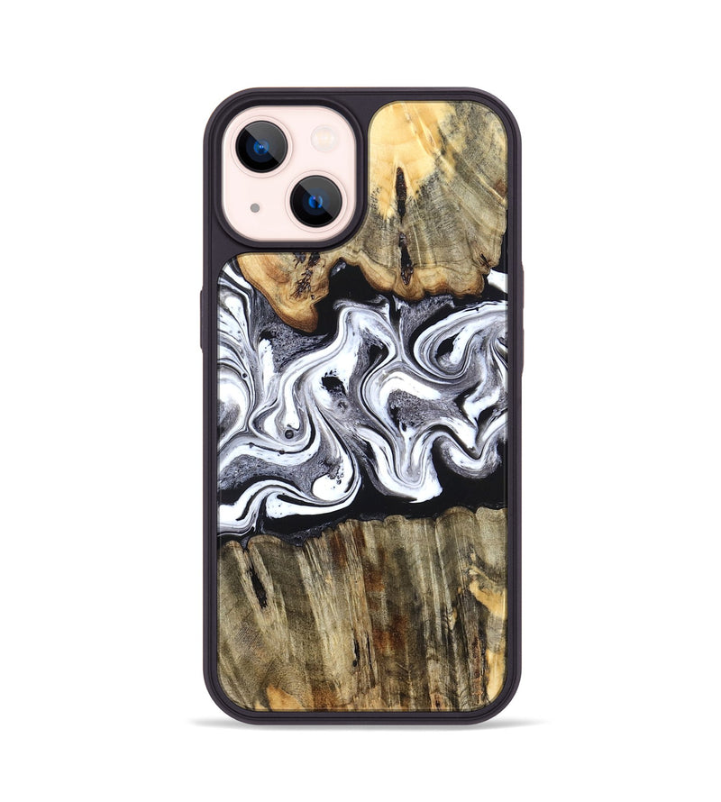 iPhone 14 Wood Phone Case - Camren (Black & White, 831801)
