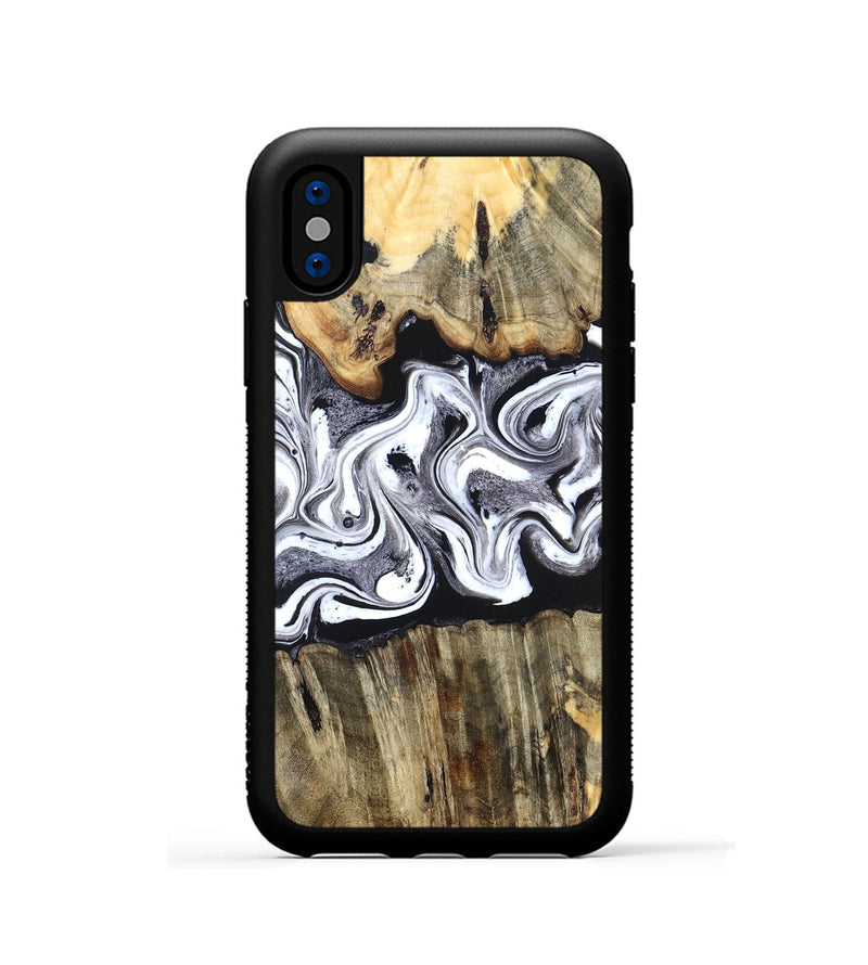 iPhone Xs Wood Phone Case - Camren (Black & White, 831801)