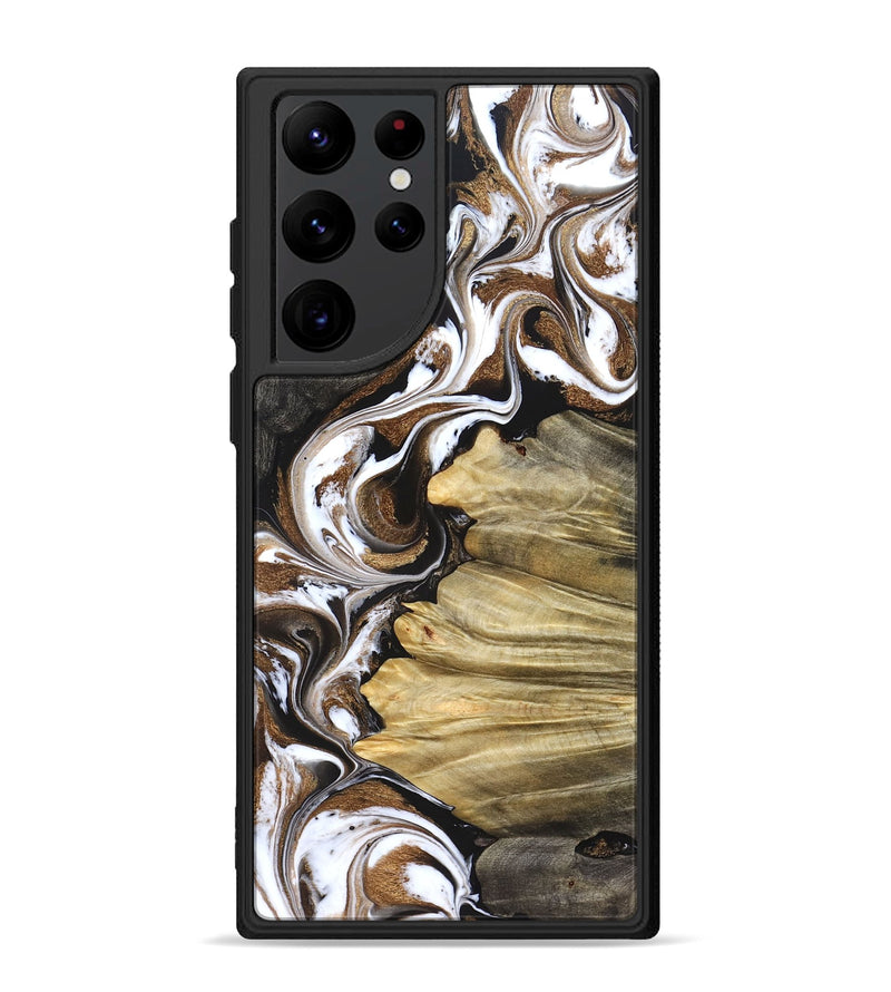 Galaxy S22 Ultra Wood Phone Case - Kahlil (Black & White, 831802)