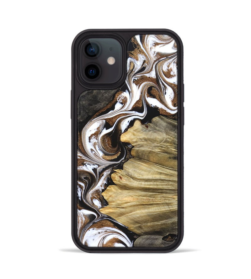 iPhone 12 Wood Phone Case - Kahlil (Black & White, 831802)