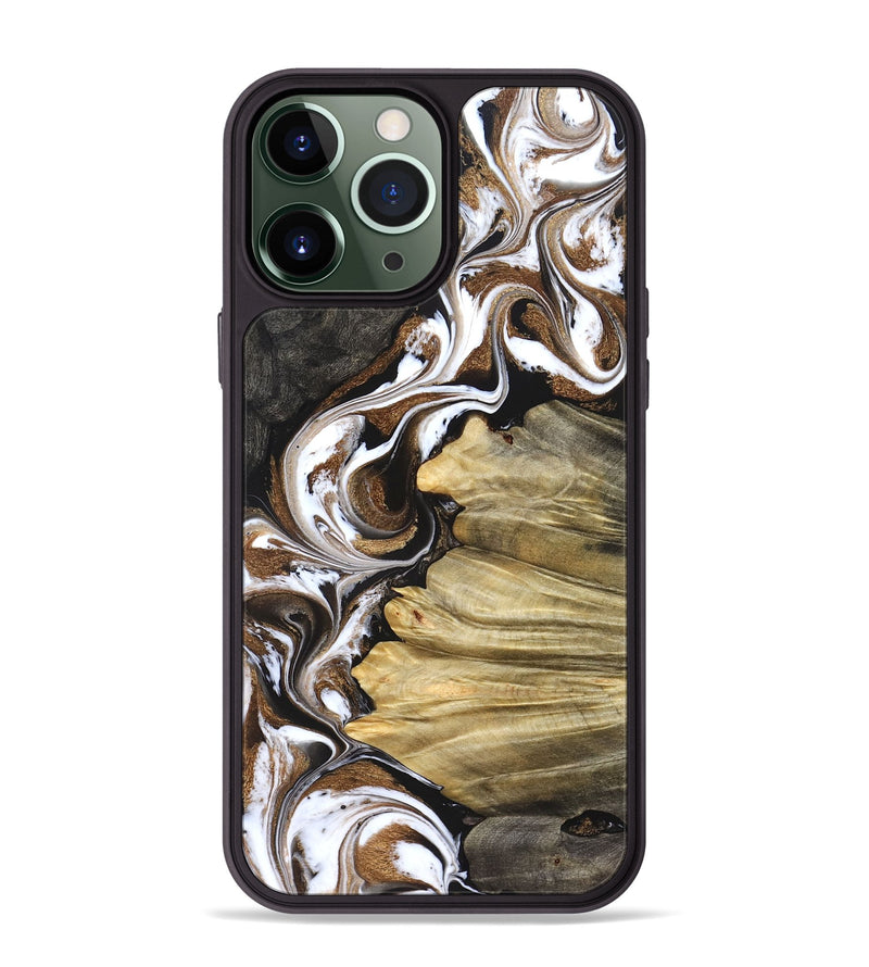 iPhone 13 Pro Max Wood Phone Case - Kahlil (Black & White, 831802)
