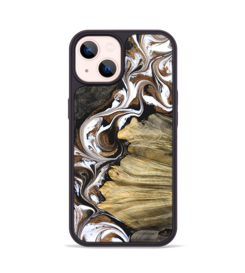 iPhone 14 Wood Phone Case - Kahlil (Black & White, 831802)